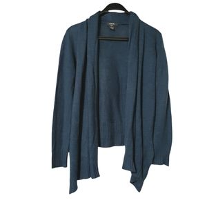 Verve Ami Blue Cascade Front Knit Cardigan Sweater